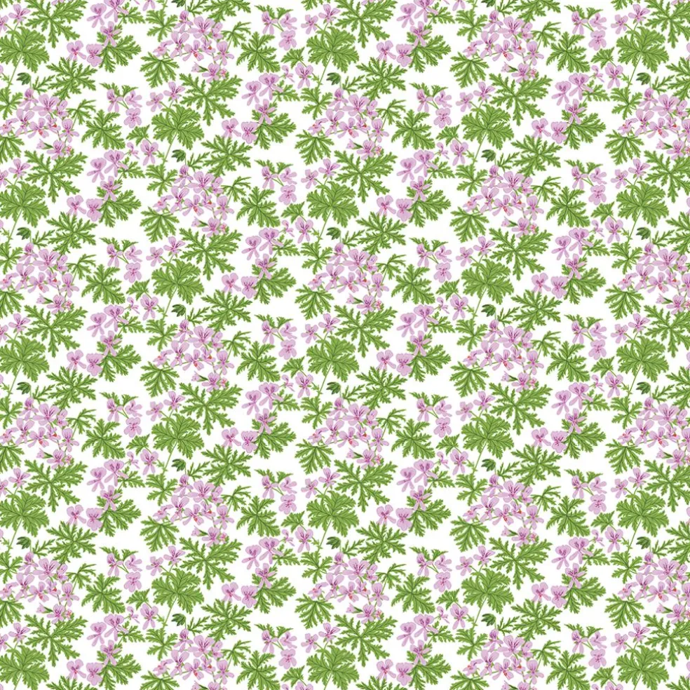 Westerlunds Blomma lila-grön tyg