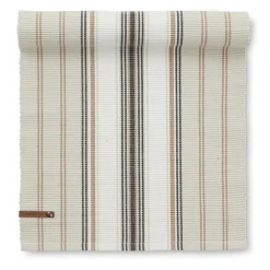 Wove beige löpare 35x120 cm – Randig bordslöpare