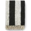 Zara Blockstripe svart-naturvit pläd